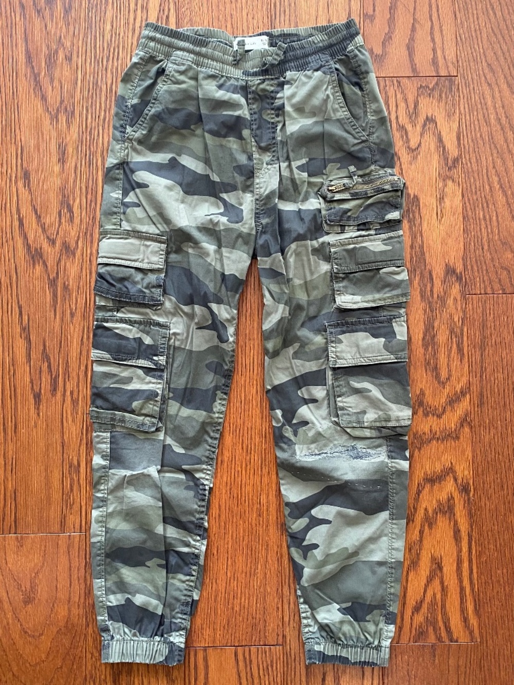 Abercrombie Kids Boys Camo Cargo Jogger Pants Size 9/10 Green Military
